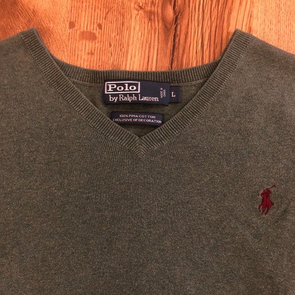 Polo Ralph Lauren Other - Polo Ralph Lauren cotton v-neck sweater L